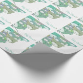 Divertidos gatitos infantiles azules,baby shower ラッピングペーパー (角)