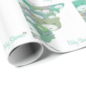 Divertidos gatitos infantiles azules,baby shower ラッピングペーパー (ロールコーナー)