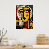 Divided Presence — Contemporary Abstract  ポスター (キッチン)