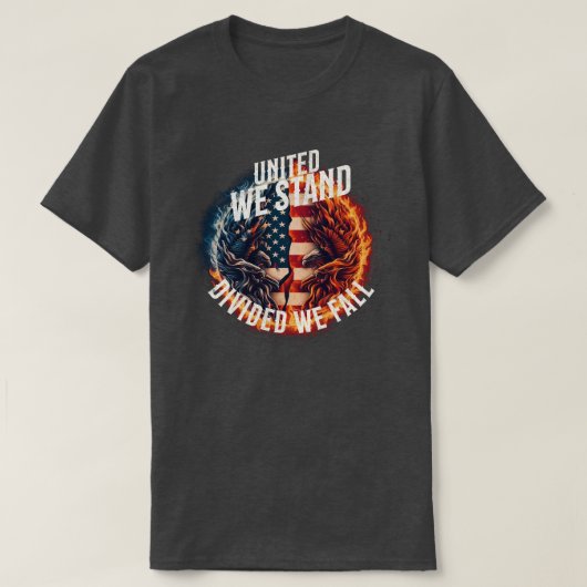 Divided We秋USA Burning Tシャツ (デザイン正面)