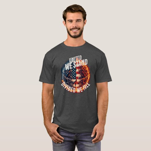 Divided We秋USA Burning Tシャツ (正面フル)