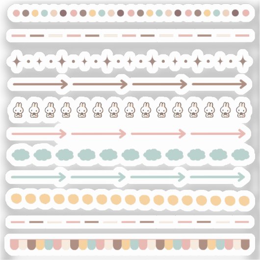 Dividers tiny latte sheet シール (正面)