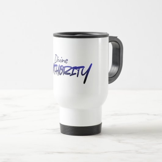 Divine AUTHORITY – Blue Gradient Design Travel Mug トラベルマグ (正面右)
