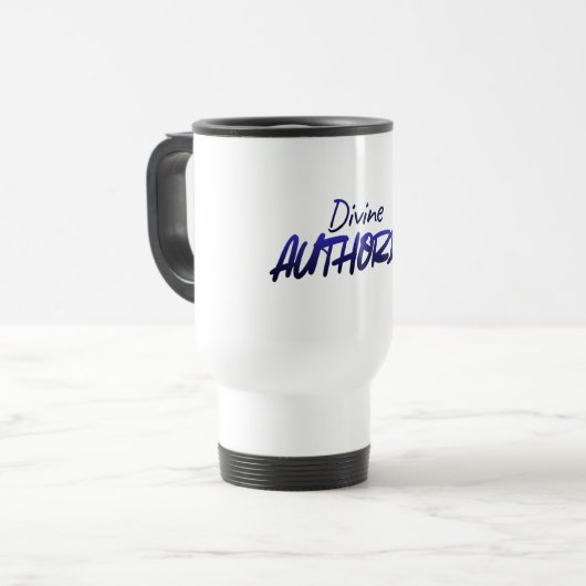 Divine AUTHORITY – Blue Gradient Design Travel Mug トラベルマグ (正面左)