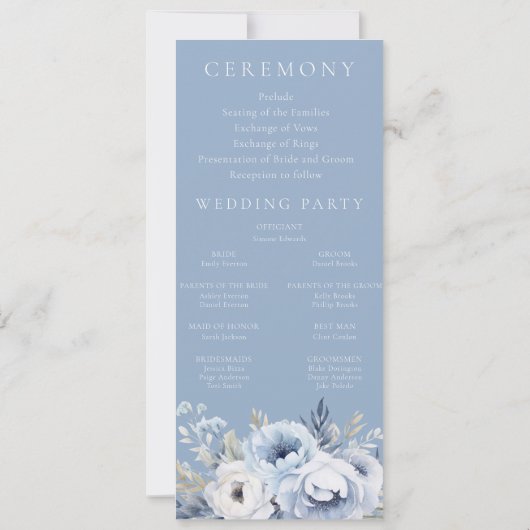 Divine Blue Gazyの式結婚プログラム (裏面)