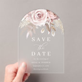 Divine Blush Floral Wedding Save The Date アクリル招待状 (インサイチュ (ポータブル))