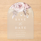 Divine Blush Floral Wedding Save The Date アクリル招待状 (正面)