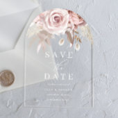 Divine Blush Floral Wedding Save The Date アクリル招待状