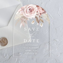 Divine Blush Floral Wedding Save The Date アクリル招待状