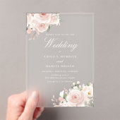 Divine Blush Wonderful Floral Wedding アクリル招待状 (インサイチュ (ポータブル))