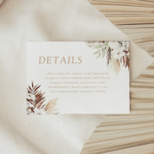 Divine Bohemian White Floral Wedding Details エンクロージャーカード
