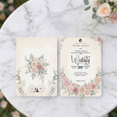 Divine Boho Blush Rose Wedding 招待状