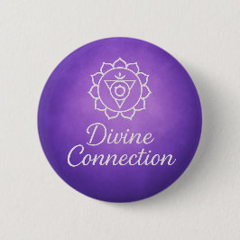 Divine Connection Crown Chakra Spiritual Energy 缶バッジ