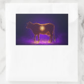 Divine Cow Silhouette | Govardhan Puja Spiritual 長方形シール (バッグ)