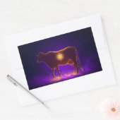 Divine Cow Silhouette | Govardhan Puja Spiritual 長方形シール (封筒)