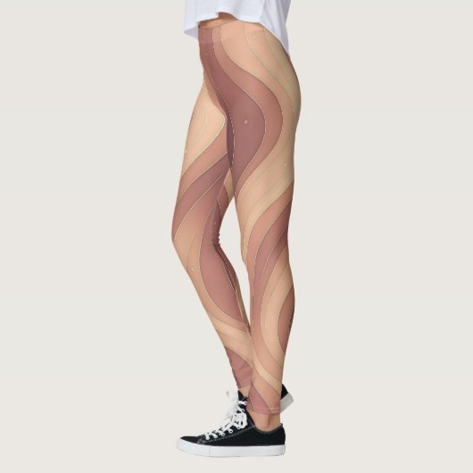 Divine Curves – Elegant Feminine Line Art Leggings レギンス (左)