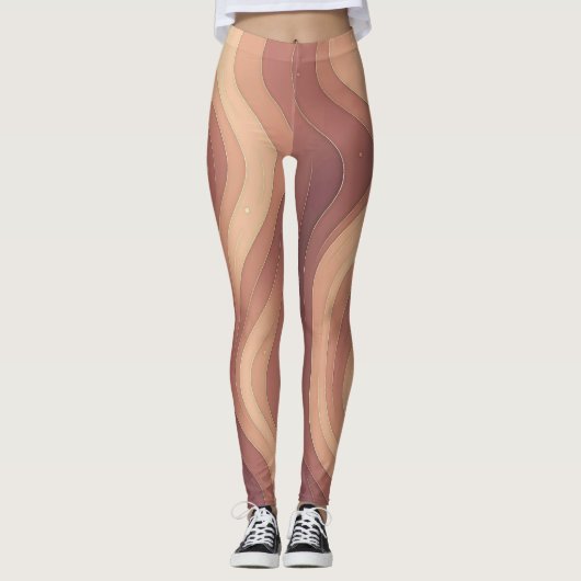 Divine Curves – Elegant Feminine Line Art Leggings レギンス (正面)
