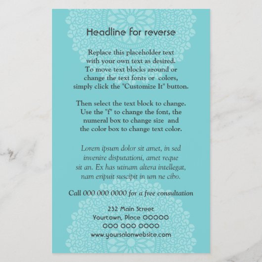 Divine Cyan Impression Vertical チラシ (裏面)