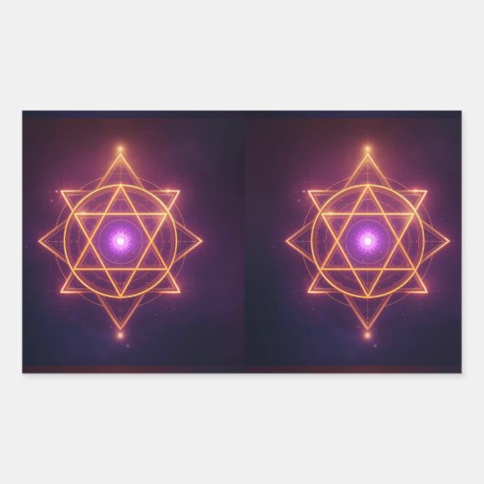 Divine Diwali Energy Flow | ArtivaNest 長方形シール (正面)