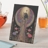 Divine Egyptian Goddess Isis Rainbow Gold on Black 台座サイン (インサイチュ)
