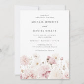 Divine Elegant Blush & White Floral Wedding 招待状 (正面)