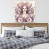 Divine Feminine Boho Wall Art | Sacred キャンバスプリント (インサイチュ (寝室))