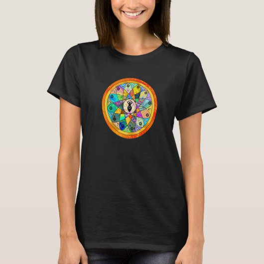 Divine Feminine Colorful Boho Hippie Goddess Manda Tシャツ (正面)