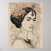 Divine Goddess Line Art ポスター (正面)