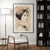 Divine Goddess Line Art ポスター