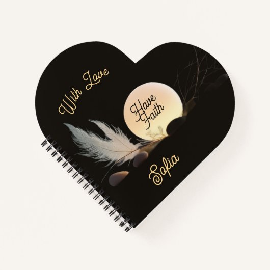 Divine Light & Spiritual Connection Heart Notebook ノートブック (正面)