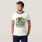 Divine Lord Krishna Vector Art - Spiritual Flute  Tシャツ (正面フル)