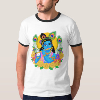 Divine Lord Krishna Vector Art - Spiritual Flute Tシャツ