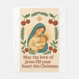Divine Love Christmas Blanket – Baby Jesus  フリースブランケット