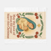 Divine Love Christmas Blanket – Baby Jesus  フリースブランケット (正面(横))