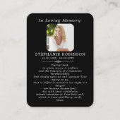 Divine Mercy Catholic Funeral Black Prayer Card 名刺 (正面)