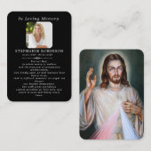 Divine Mercy Catholic Funeral Black Prayer Card 名刺 (正面/裏面)