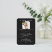 Divine Mercy Catholic Funeral Black Prayer Card 名刺 (スタンド正面)