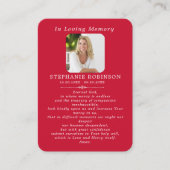 Divine Mercy Catholic Funeral Red Prayer Card 名刺 (正面)