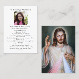 Divine Mercy Catholic Jesus Funeral Prayer Card 名刺
