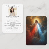 Divine Mercy Catholic Jesus Funeral Prayer Card 名刺 (正面/裏面)