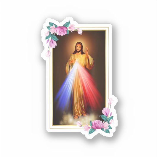 Divine Mercy Jesus Christ Sacred Heart Of Jesus Gi シール (正面)