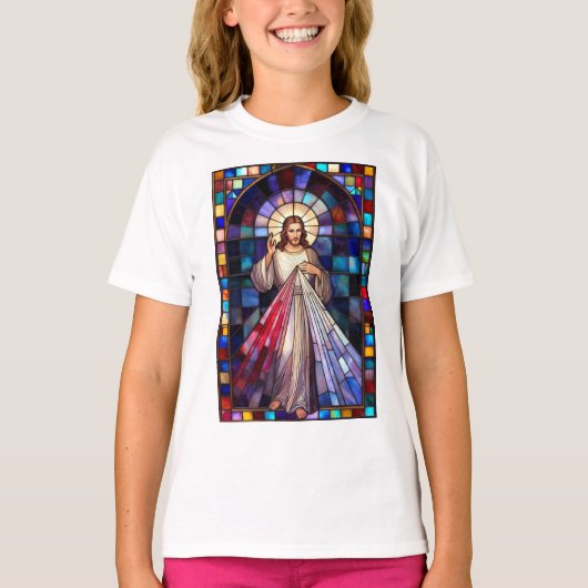 Divine Mercy Jesus Girl's Tee Shirt Tシャツ (正面)