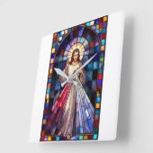 Divine Mercy Jesus Wall Clock スクエア壁時計 (傾斜)