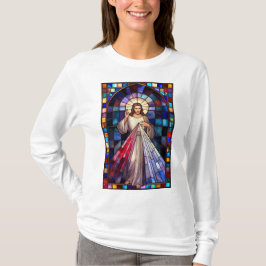 Divine Mercy Jesus Women's Long Sleeve Tee Shirt Tシャツ
