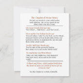 Divine Mercy of Jesus Chaplet Prayer Religious ノートカード (裏面)