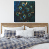 Divine Peacock Feathers Wall Art | Boho Spiritual  キャンバスプリント (インサイチュ (寝室))