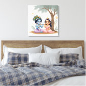 Divine Radha Krishna Canvas Print | Spiritual キャンバスプリント (インサイチュ (寝室))