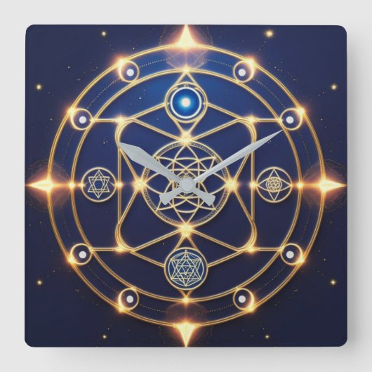 Divine Radiance – 5: Illuminated Universal Energy スクエア壁時計 (正面)