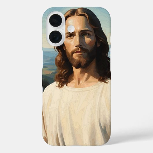 Divine Serenity: Pastel Jesus Portrait Mobile Case Case-Mate iPhoneケース (裏面)