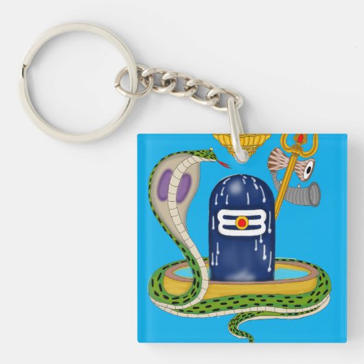 Divine Shivlingam Keychain – Sacred Mahadev Symbol キーホルダー (正面)